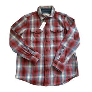 Outerknown Blanket Shirt Desert Sands Plaid Organic Cotton Size Small NWT